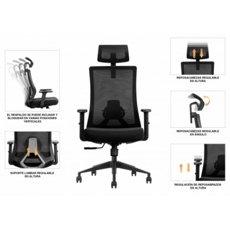 SILLA OFICINA GAMA SENIOR SE7000 CROMAD