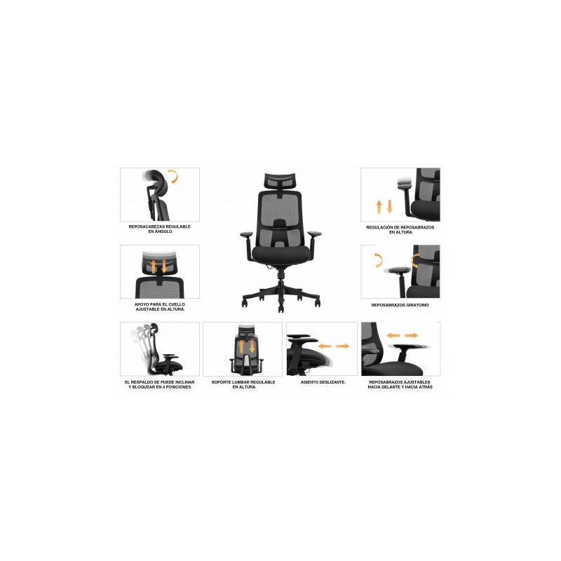 SILLA OFICINA GAMA SENIOR SE1300 CROMAD