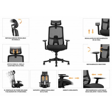 SILLA OFICINA GAMA SENIOR SE1300 CROMAD