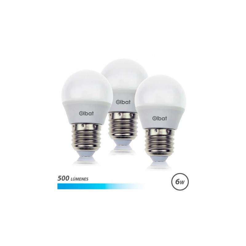 PACK 3 BOMBILLAS LED G45 | 6W | 500LM...