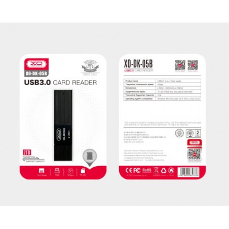 LECTOR DE TARJETAS 2 EN 1 USB 3.0 XO