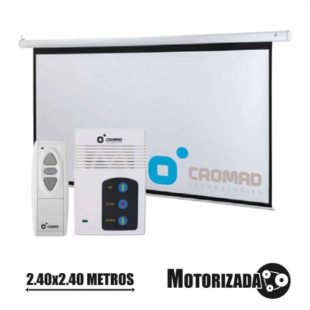 PANTALLA PROYECCION MOTORIZADA 2.40 X 2.40MTR CROMAD