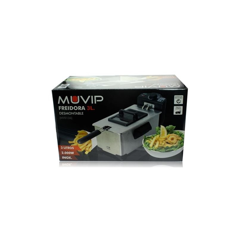 FREIDORA 3 LITROS INOXIDABLE 2000W...