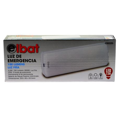LUZ DE EMERGENCIA 150LUMENS 6000K ELBAT - EB0320-1