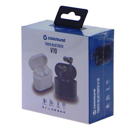 EARBUDS TWS V10 TOUCH BLUETOOTH BLANCOS COOLSOUND - V10-1