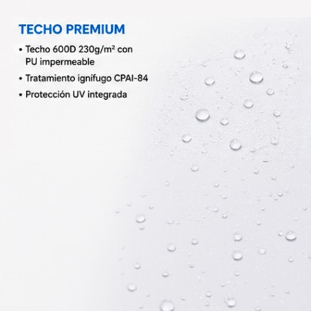 CARPA PROFESIONAL HEX.50 CON PAREDES 3X3 METROS BLANCA SUNGARDEN