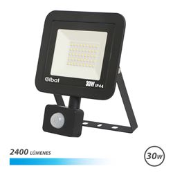 FOCO LED SERIE SLIM 30W CON SENSOR 6500K COLOR NEGRO ELBAT - EB0312