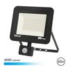 FOCO LED SERIE SLIM 50W CON SENSOR 6500K COLOR NEGRO ELBAT - EB0313