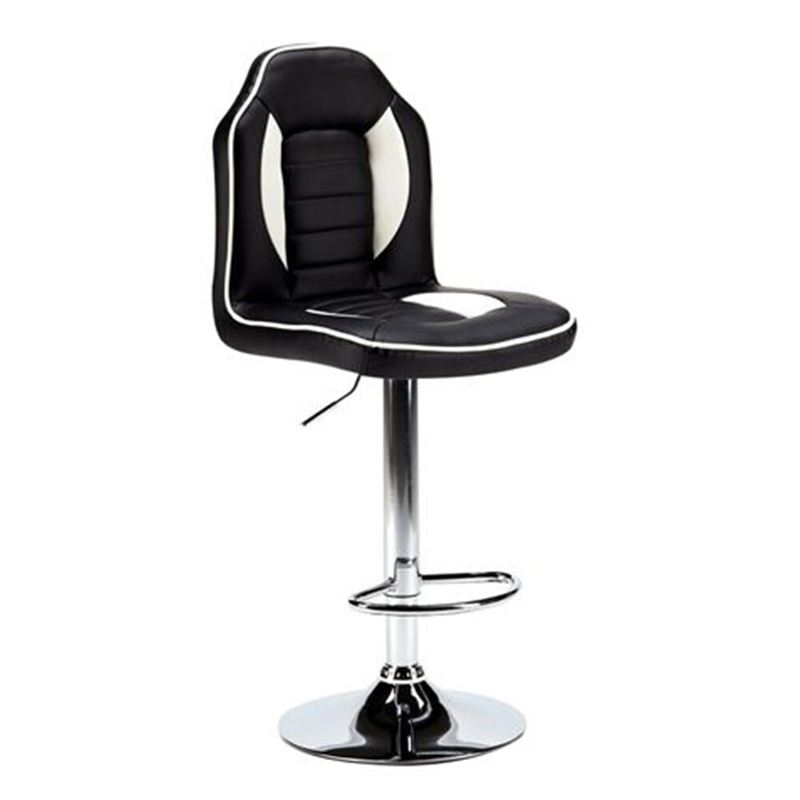 TABURETE GAMING RACING NEGRO/BLANCO MUVIP - MV0197