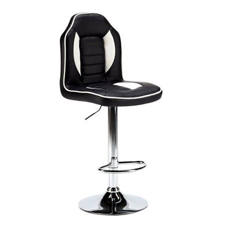 TABURETE GAMING RACING NEGRO/BLANCO MUVIP - MV0197
