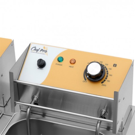FREIDORA ELÉCTRICA PROFESIONAL DOBLE 9+9 LITROS 2X2500W CHEF PRO