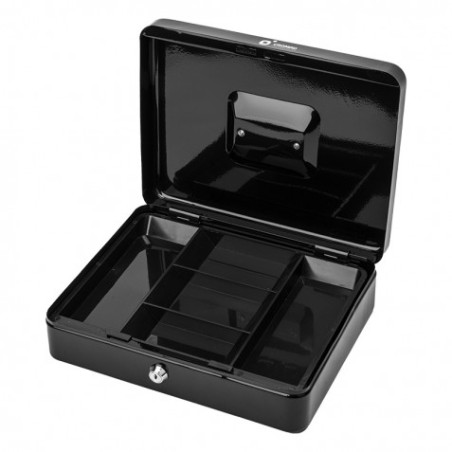 CAJA DE CAUDALES METÁLICA CON LLAVE 9X30X24CM 5 COMPARTIMENTOS CROMAD