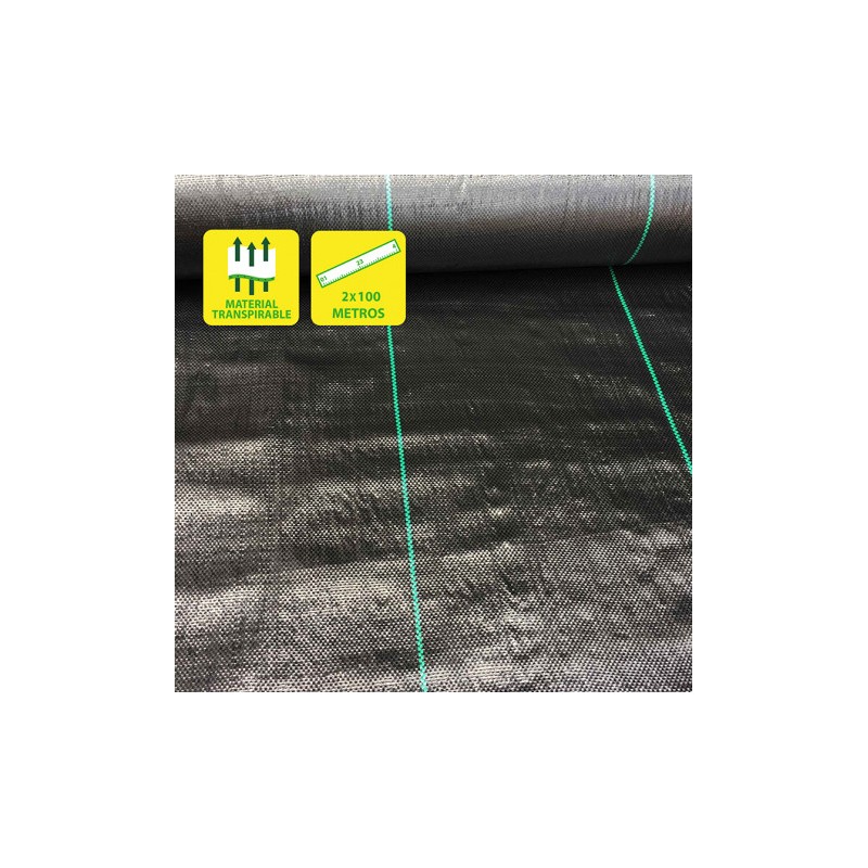 MALLA ANTIHIERBAS NEGRA 100GR 2X100M...