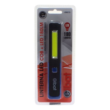 LINTERNA LED COB + LED 180LM BASE CON IMÁN ELBAT - EB0272-5