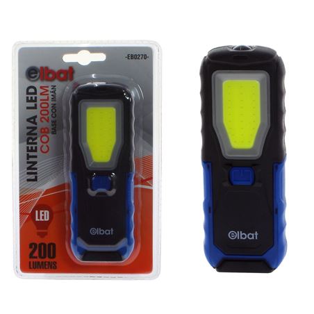 LINTERNA LED COB 200LM BASE CON IMÁN ELBAT - EB0270