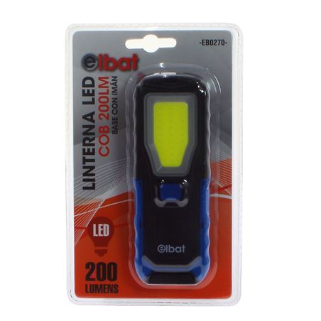 LINTERNA LED COB 200LM BASE CON IMÁN ELBAT - EB0270-6