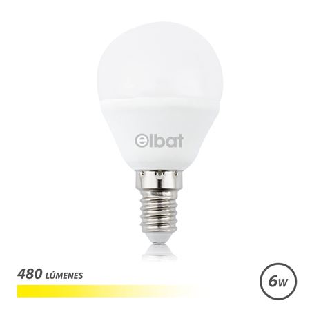 BOMBILLA LED G45 | 6W | 480LM | E14 | LUZ CALIDA | ELBAT - EB0263
