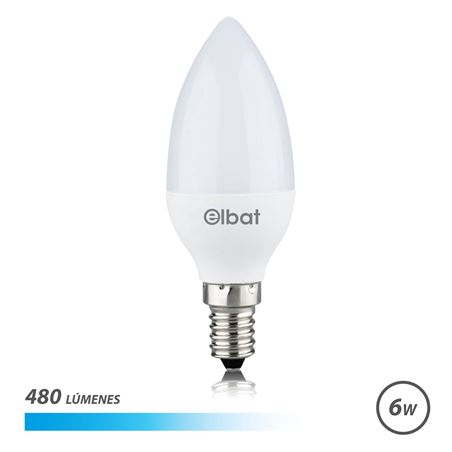 BOMBILLA LED C37 | 6W | 480LM | E14 | LUZ FRIA | ELBAT - EB0262
