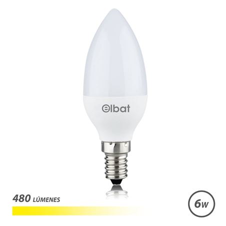 BOMBILLA LED C37 | 6W | 480LM | E14 | LUZ CALIDA | ELBAT - EB0260