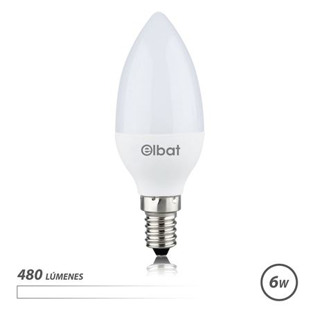 BOMBILLA LED C37 | 6W | 480LM | E14 | LUZ BLANCA | ELBAT - EB0261