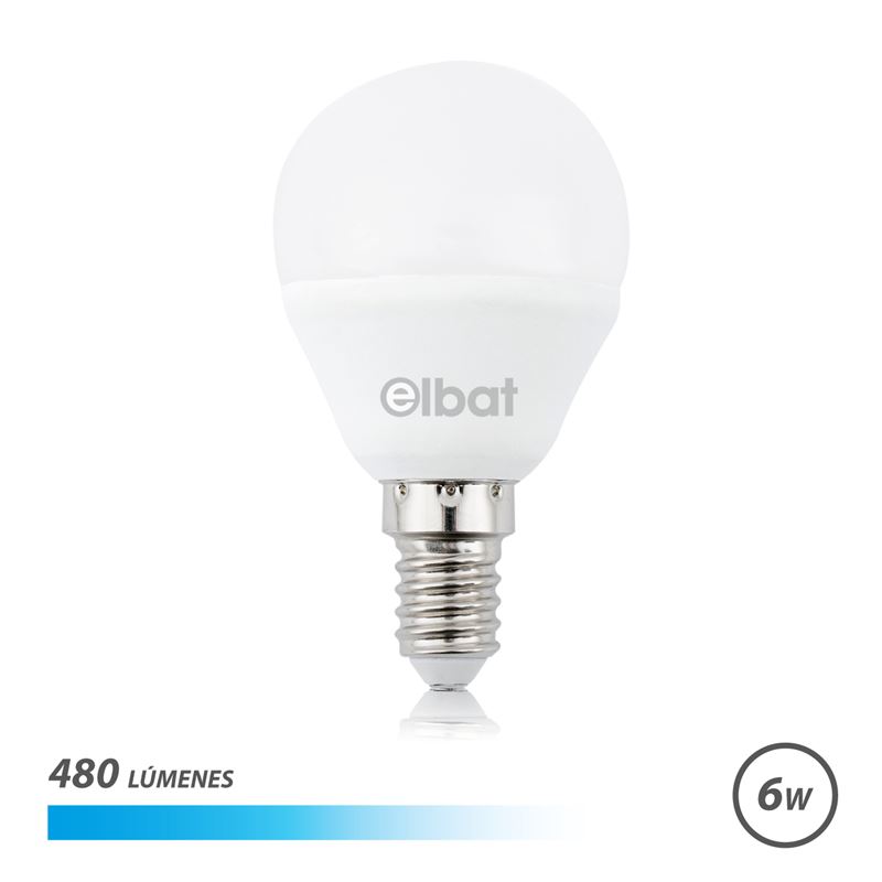 BOMBILLA LED G45 | 6W | 480LM | E14 | LUZ FRIA | ELBAT - EB0265
