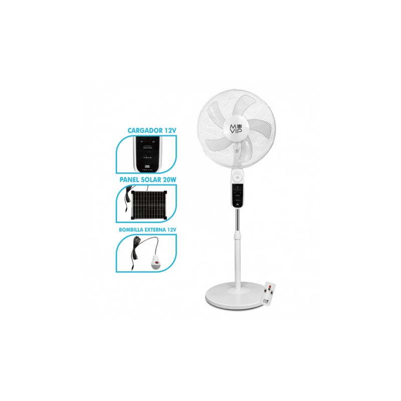 VENTILADOR DE PIE SOLAR 40CM | LUZ |...