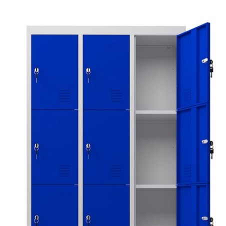 TAQUILLA METÁLICA CON PATAS 12 PUERTAS 1900X1000X500MM AZUL CROMAD