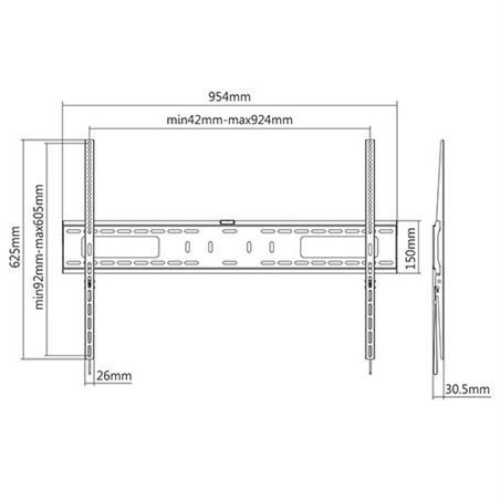 SOPORTE DE PARED TV LED LCD 60"-100" CROMAD - CR0936-1