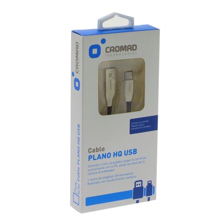 CABLE PLANO HQ USB A TIPO C 1 METRO 2A CROMAD - CR0926-1