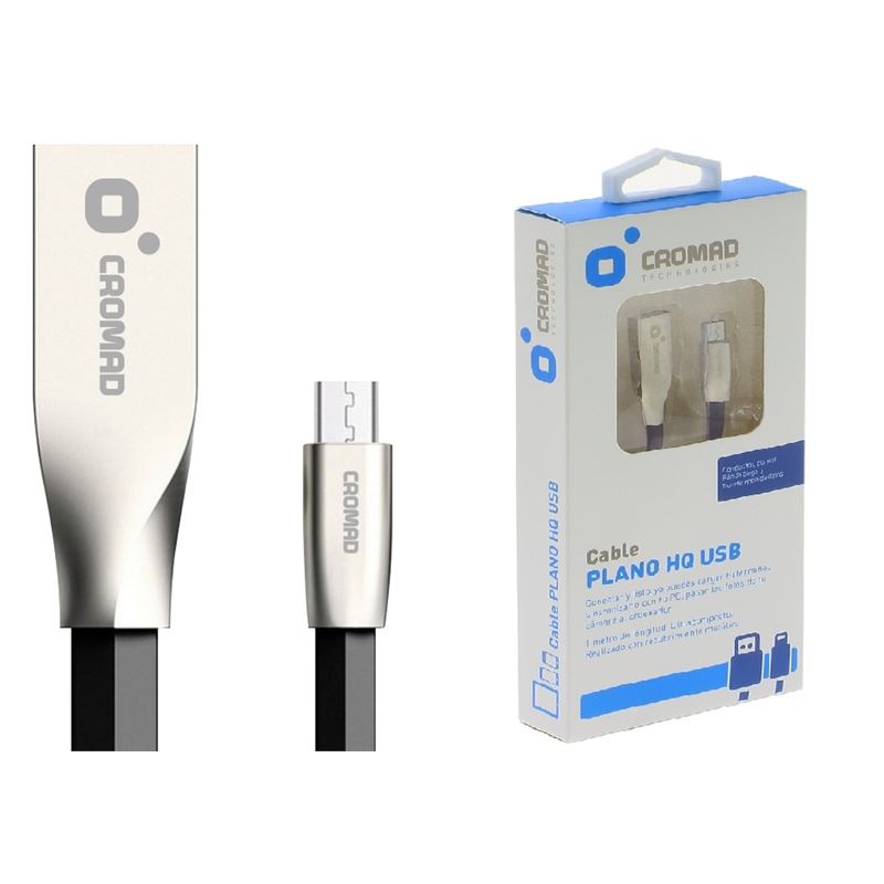 CABLE PLANO HQ USB A MICRO USB 1 METRO 2A CROMAD - CR0925
