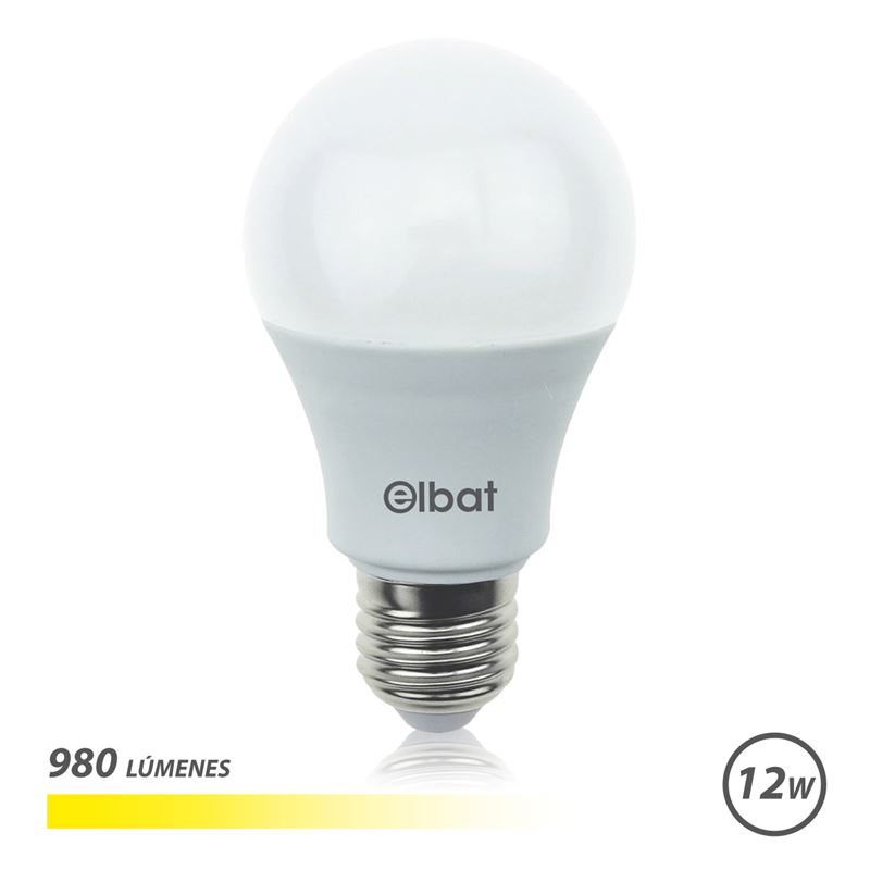 BOMBILLA LED A60 | 12W | 980LM | E27 | LUZ CALIDA | ELBAT - EB0244