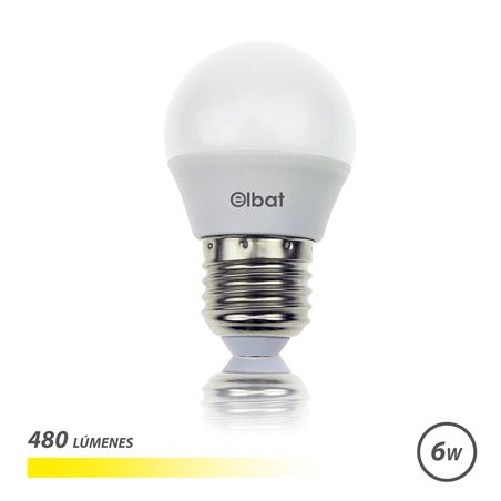 BOMBILLA LED G45 | 6W | 480LM | E27 | LUZ CALIDA | ELBAT - EB0249