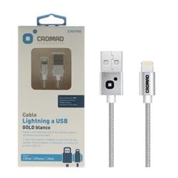 CABLE LIGHTNING PREMIUM BLANCO 1METRO (CERTIFICADO POR APPLE) CROMAD - CR0799 1