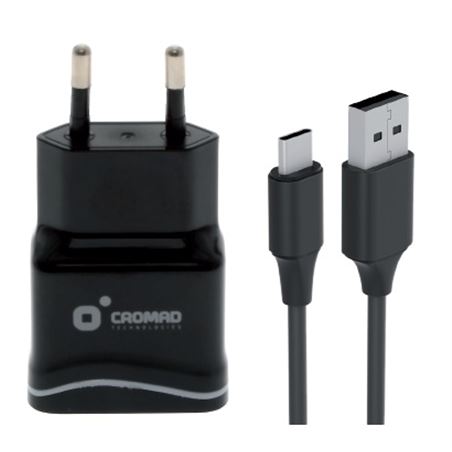 PACK CARGADOR CORRIENTE 2.1A + CABLE TIPO C 2.0 CROMAD - CR0913-1