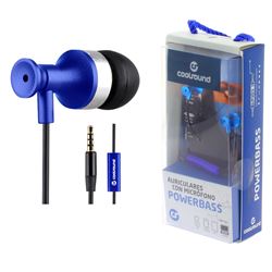 AURICULAR + MICROFONO POWERBASS AZUL COOLSOUND - CS0159