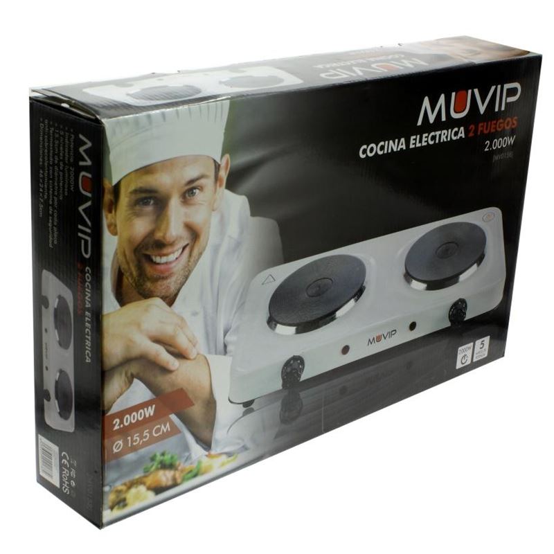 COCINA ELECTRICA 2 FUEGOS 2000W MUVIP - MV0158-1 (1)